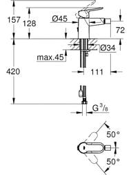 ��������� Grohe BauEdge 23332000 ��� ����, ������������