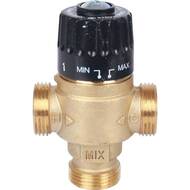 Термостатический смес. клапан STOUT для систем отопления и ГВС 3/4" НР 30-65°С KV 2,3 центр.смеш
