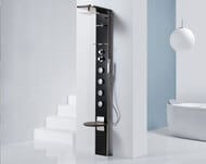 Душевая панель Novellini Cascata 3 223х2085 мм, г/м, термостат, сиденье, черный CASC3VT-H
