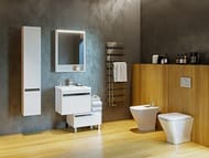 Тумба под раковину AQUATON Капри 80 1A230201KP010 760x429x505 подвесная, 1 ящик, белый глянец