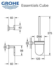 Набор аксессуаров 3 в 1 Grohe Essentials Cube 40757001 City Restroom, хром
