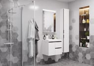 Зеркало AQUATON Рене 1A222302NR010 600x115x850 подсветка, полка, белый глянец