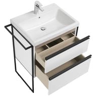 Тумба под раковину Roca Domi 60 (585x453x515) 2 ящика, белый глянец A857458806