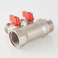 Коллектор VALTEC 1" на 2 подв.с кранами Евроконус 3/4, VTc.580.NE.0602