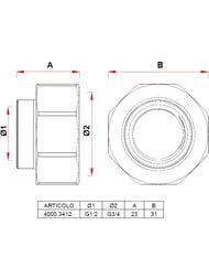 Переходник прямой FAR 3/4"Вх1/2"В FK 4000 3412