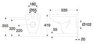 Унитаз подвесной GUSTAVSBERG NORDIC 3 (535х350х410) без сиденья 46041001