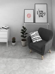 Керамогранитная плитка EQUIPE URBAN Hexagon Melange Silver (254х292) серая (кв.м.) — изображение 2