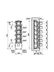 ��������� ��� �����/���� Gessi Ventaglio ���������, ������� �����, 5 ������., ���� 43240.031