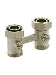 Tiemme Узел прямой с кранами 3/4"-3/4"  для нижнего подключения с кранами арт.3390001(3391N0505)