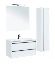 Тумба под умывальник Aquanet Lino 90 890х533х495 подвесная, 2 ящика, цвет: белый матовый 253904