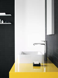 Смеситель Hansgrohe Metris 31082000 для умывальника с высоким фиксированным изливом,донный клапан