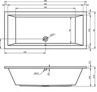 Ванна акриловая RIHO LUSSO 200x90 без гидромассажа, прямоугольная