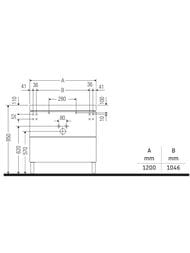 ����� c ��������� Duravit Brioso (1200�480�701) ���������, 1 ���.��� ����., ����� ������ BR4703O1022