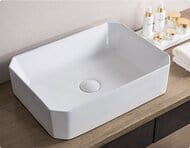 Раковина накладная BelBagno (490х380х120) прямоугольная, без отверстия под смеситель, белая BB1386