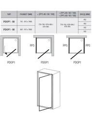 ������� ����� RAVAK PIVOT PDOP1-80 (761-811�1900) ���������, ������, ���������/����+Transparent