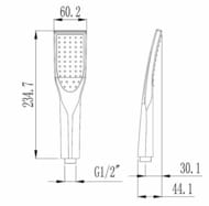Лейка для душа ESKO SSP751Q 1 режим, ABS-пластик, цвет: хром