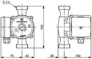 Насос циркуляционный GRUNDFOS UP 20-15N для ГВС, без гаек, 59641500