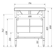 Тумба с раковиной Caprigo Альбион 70 concept 714х890х465 цвет: керамик 34011-TP812+Y-070В
