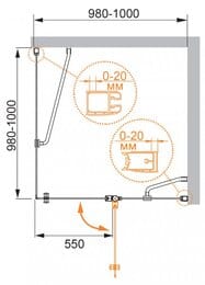 ������� ������ CEZARES ELENA (980-1000x980-1000x1950) A-12-100-C-Cr ������ �����/����