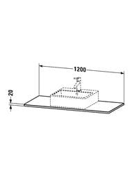 ���������� Duravit XSquare 1200x550�20 1 �����, ������ ������, ������������ ���� XS061F07777