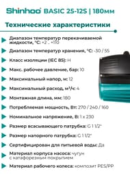   SHINHOO BASIC 25-12S 180 1x230, 1 1/2",  , 71211010
