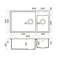 ����� Omoikiri TEDORI 85-2-U-WH (850�465�220) ����������� ������, ����������, ����-����� 4993943