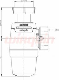 Сифон для мойки WIRQUIN NEO AIR SYSTEM 1 1/2"х40 с воздушным клапаном, без выпуска 30987073