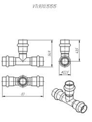 ����� ������� VALTEC 15�15�15, ����. ����� VTi.931.I.151515