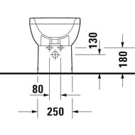 Биде напольное Duravit No.1 370х650мм, белый отверстие под смеситель 22971000002