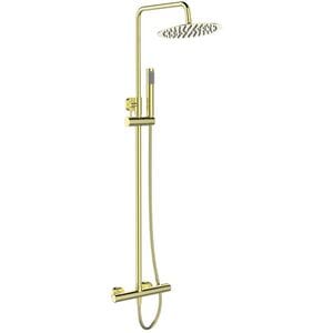 Душевая система BelBagno UNO-DOCM-ORO однозахватный смеситель, верхний и ручной душ, золото