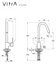 ��������� Vitra X-Line �� �����, ���������� �����, ���� A42115EXP