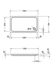 ������ ��������� Duravit D-Code 1300�750 � �������������� ��������� 720098000000001