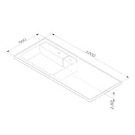 Раковина над стиральной машиной AM.PM X-Joy (1200х500х130) левая, белый глянец M85AWPL1201WG