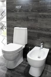 Унитаз компакт Sanita Luxe FEST Comfort (344x618x800) сиденье из дюропласта, микролифт WC.CC/Fest/2- DM/WHT.G/S1