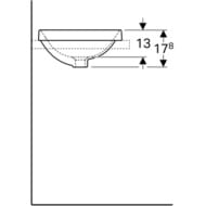 Раковина Geberit VariForm (400х400) встраиваемая, с переливом 500.700.01.2