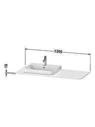 ���������� Duravit Happy D.2 Plus 1300�550�16 1 ����� �����, ������������� ����� HP031KL3939