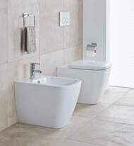 Унитаз приставной DURAVIT HAPPY D.2 365х570х400 гор. выпуск, с креплением, белый 2159090000