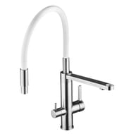 Смеситель для кухни Swedbe Selene Plus 8441 гибкий излив, канал для фильтр. воды, хром/белый
