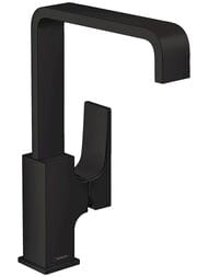Смеситель Hansgrohe Metropol 32511670  для умывальника, с донным клапаном, 230мм, черный матовый — миниатюра 1