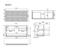 ����� ��������� SANCOS Snob R 995�390�500, 2 �����, ���������, Bianco,SNR100/39W