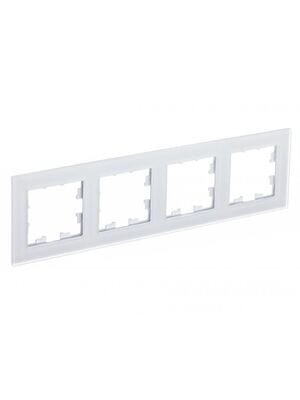 Рамка Systeme Electric ATLASDESIGN NATURE 4 поста, МАТОВОЕ СТЕКЛО БЕЛЫЙ ATN330104