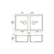 ����� Omoikiri KITAGAWA 83-2-U-WH (836�488�200) 2 ����, ��� ����������, ���� ����� 4993809
