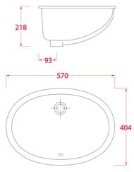 Раковина встраиваемая ArtCeram Diana 570х404х218 белая DIL0010100