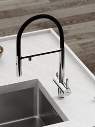 Смеситель для кухни SANCOS Imola SC4010CH гибкий излив, канал фильтр. воды, хром