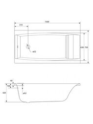 ����� ��������� Cersanit VIRGO (1500�750�430) �������������, ����� 63352