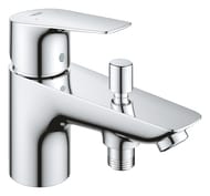 Смеситель для ванны Grohe BauLoop 68 мм, однозахватный, автоматический переключатель, хром 23562001