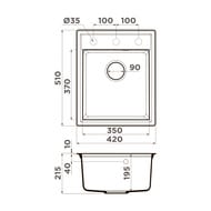 ����� Omoikiri DAISEN 42-PA (420�510�217) �������, ���������, ����-������� 4993602
