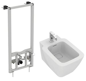 Инсталляция Ideal Standard ProSys + Биде STRADA II с отверстием перелива D387001