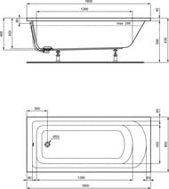 Ванна акриловая Ideal Standard HOTLINE 1800х800х465 встраиваемая K274801