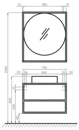 Зеркало AQUATON Лофт Фабрик 80 1A242602LTDU0 800х142х900 мм, с полочкой, цвет: дуб эндгрейн